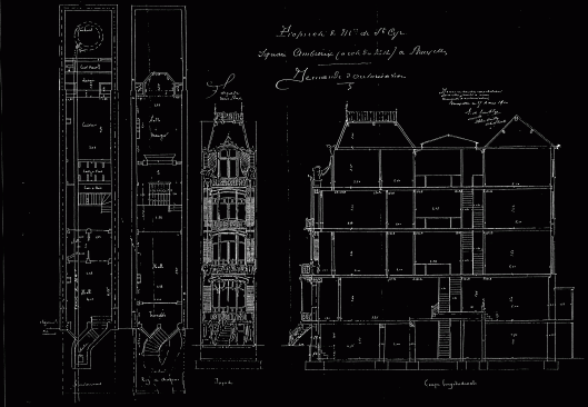 Plan d'origine de la demande de permis de bâtir (1900)